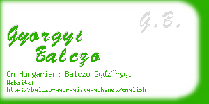 gyorgyi balczo business card